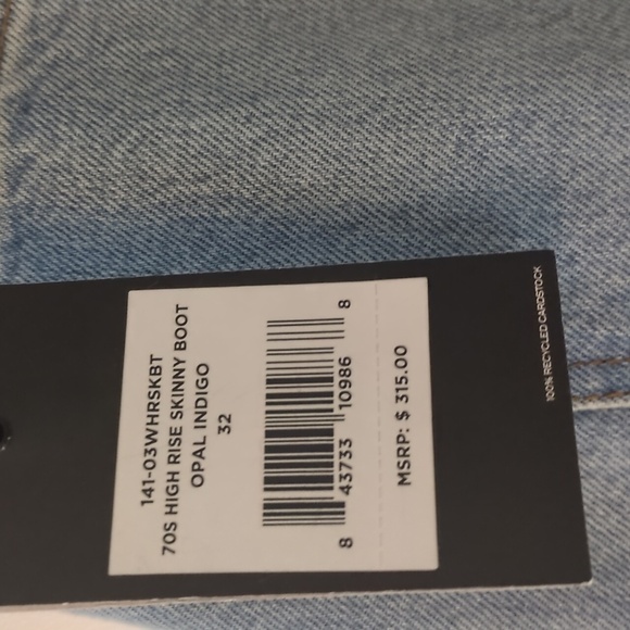 RE/DONE 70s High Rise Skinny Boot Opal Indigo Denim Jeans Contemporary Sz 32 - Picture 11 of 11